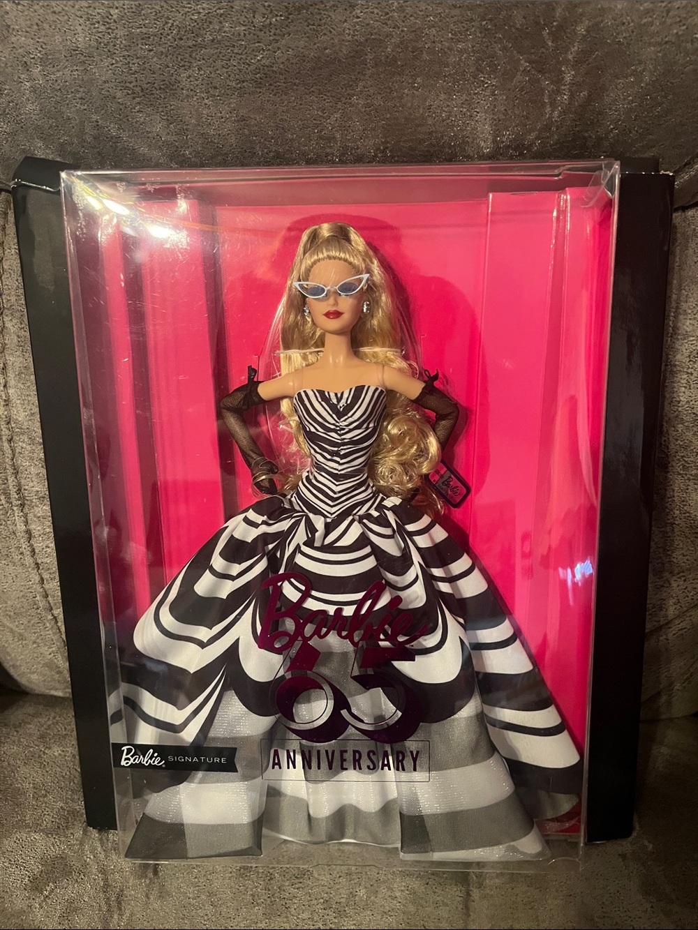 Barbie Signature 65th Anniversary Doll Blond Black & White Gown NIB